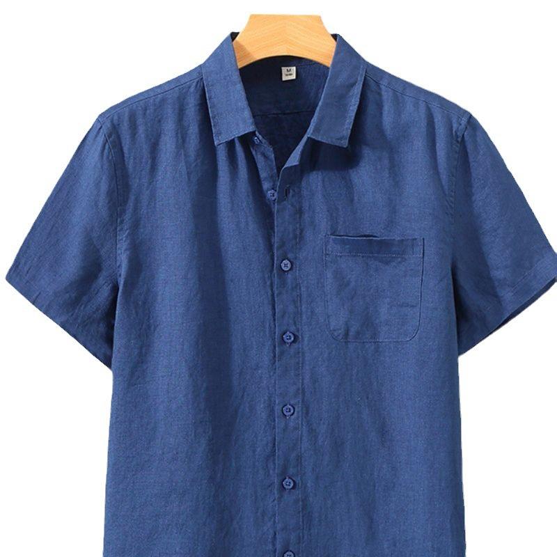 Camp-Collar Linen Shirt | Mens Casual Shirts Casual Shirts Casual Shirts