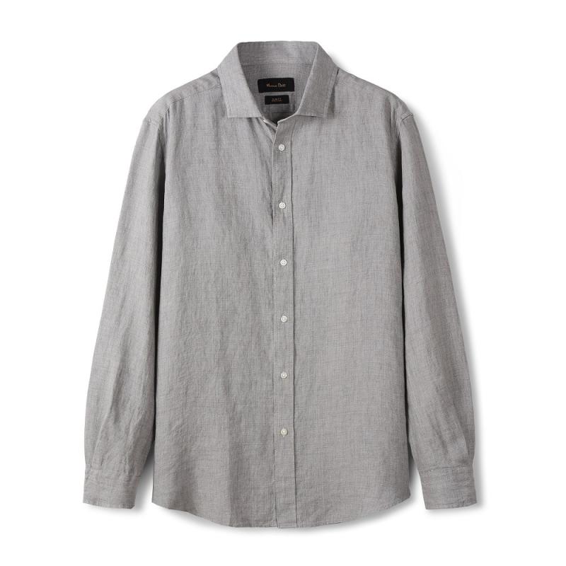 Glanshirt Grandad-Collar Linen Shirt | Mens Casual Shirts Clothing Casual Shirts