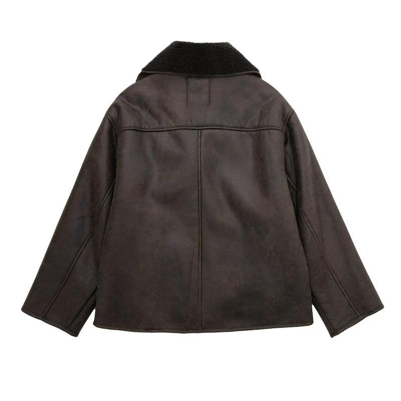 Shearling-Trimmed Cracked-Leather Jacket | Mens Leather and Suede Jackets Clothing Leather & Suede Jackets