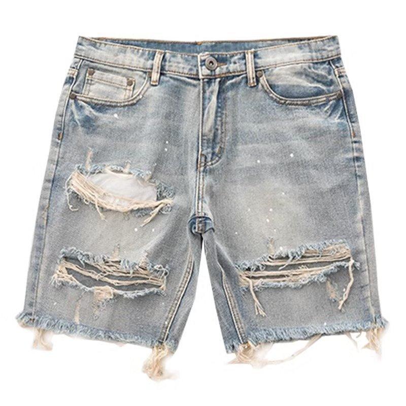 Straight-Leg Distressed Denim Shorts | Mens Shorts Clothing Mens